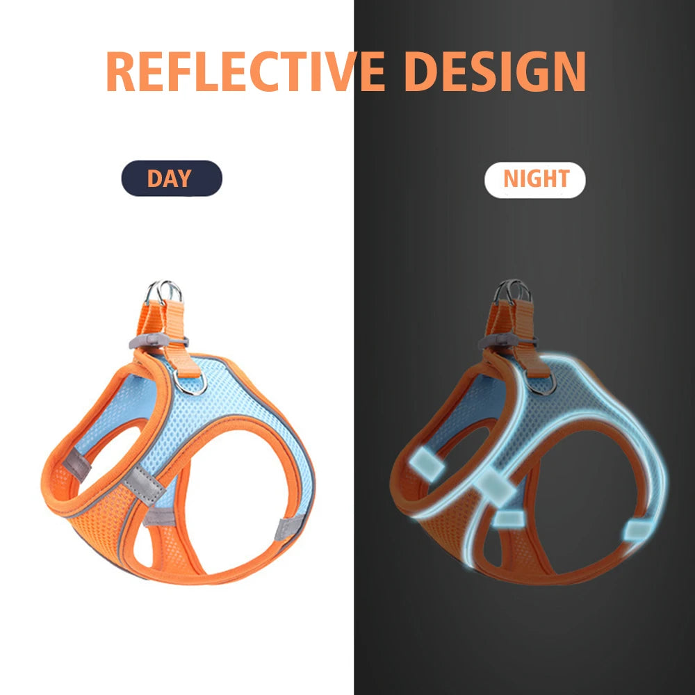 🐾 Reflective Breathable Pet Harness & Leash Set