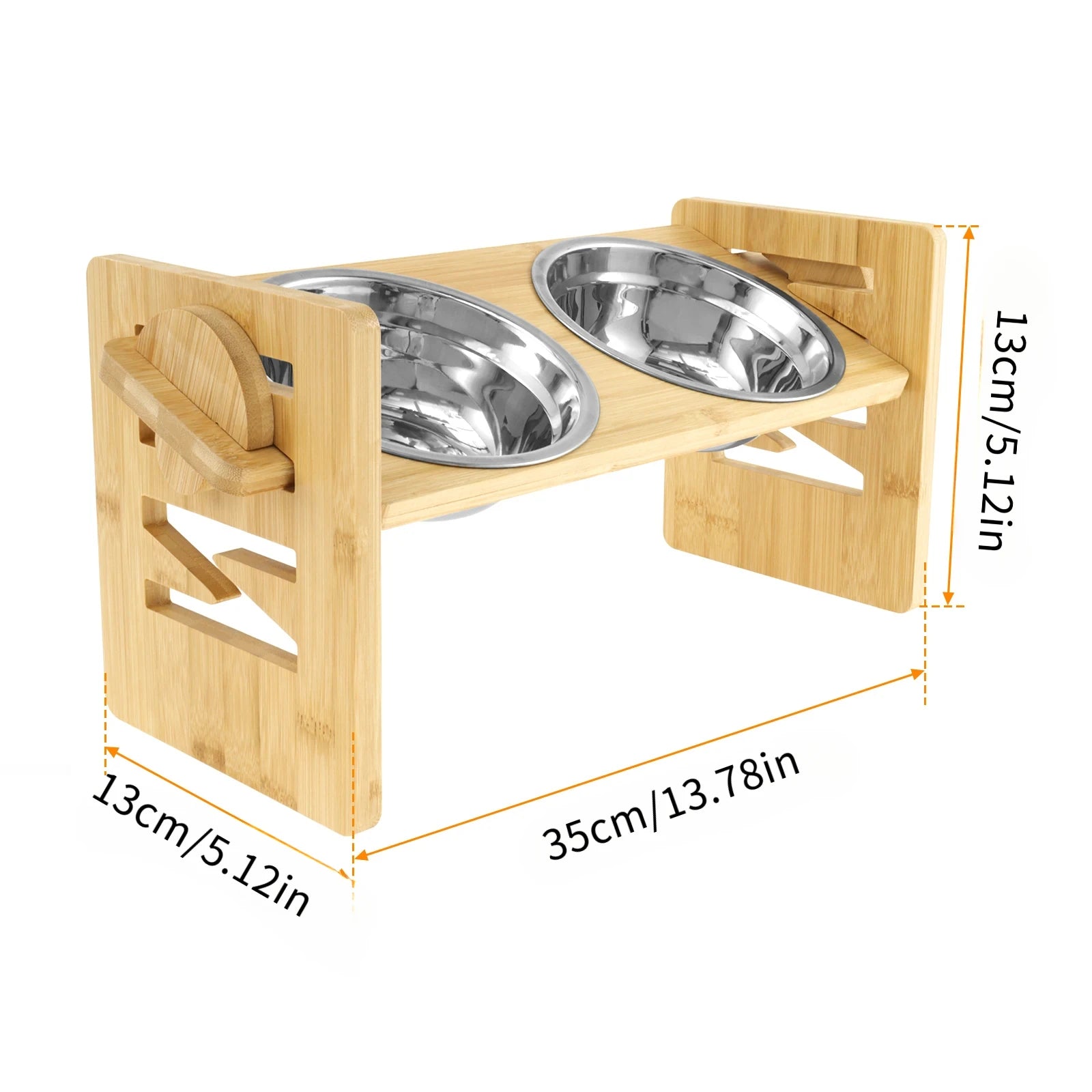 🐶🍽 Elevated Dog Feeder with Adjustable Wooden Stand