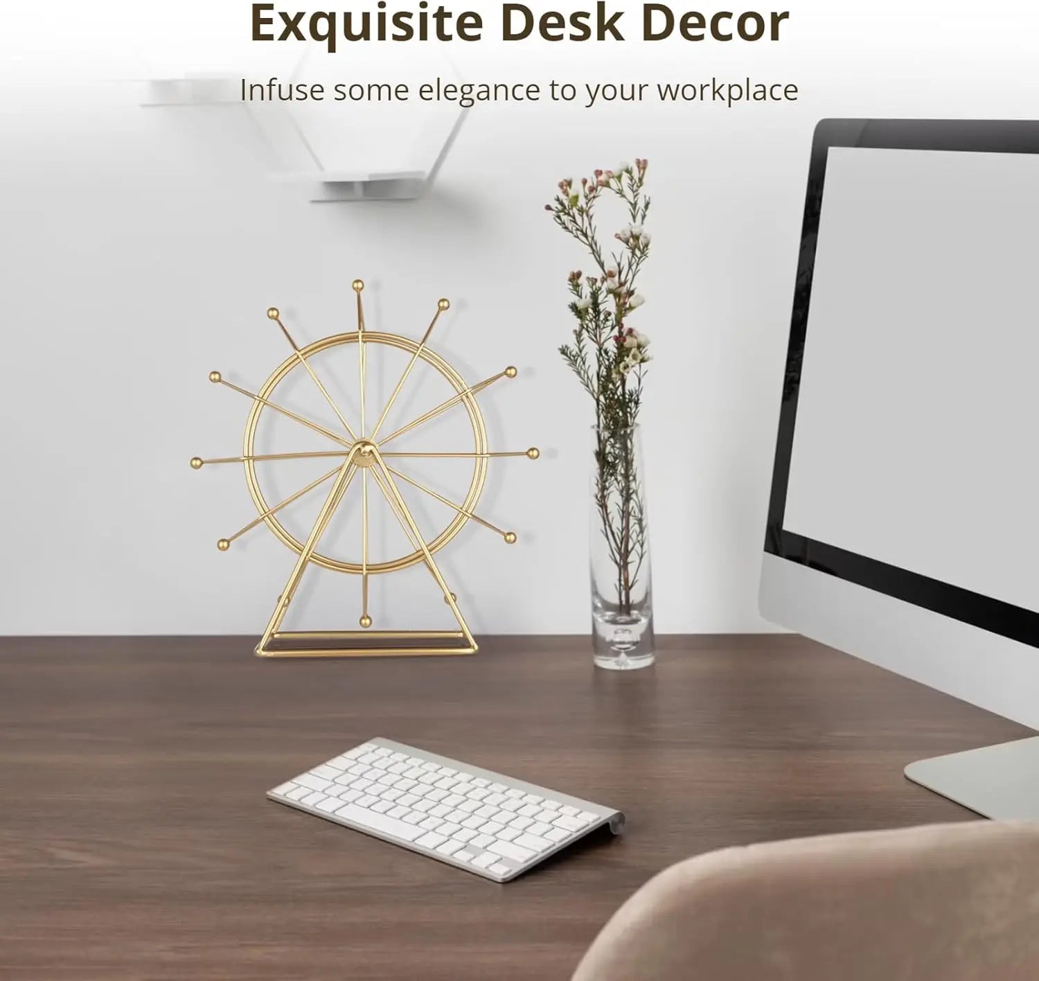 ✨Golden Ferris Wheel Home Decor – Modern Arany Dísz, Polcdísz, Elegáns Otthoni Dekoráció✨