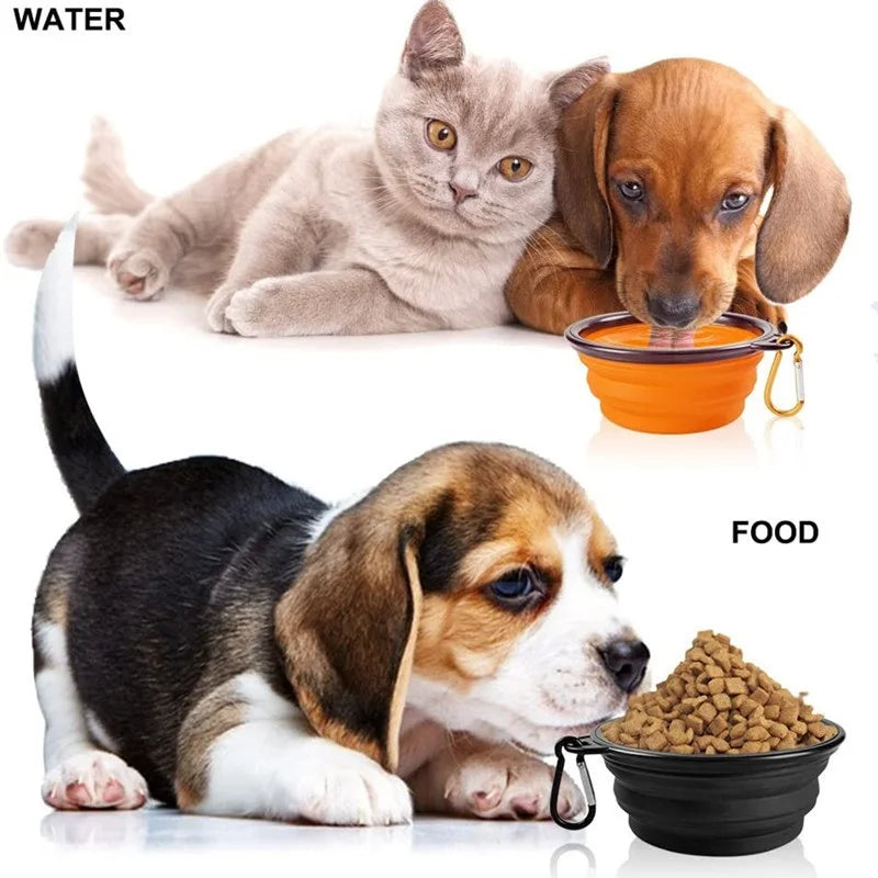🐾🥣 Folding Portable Silicone Dog Bowl – Travel Food & Water Bowl