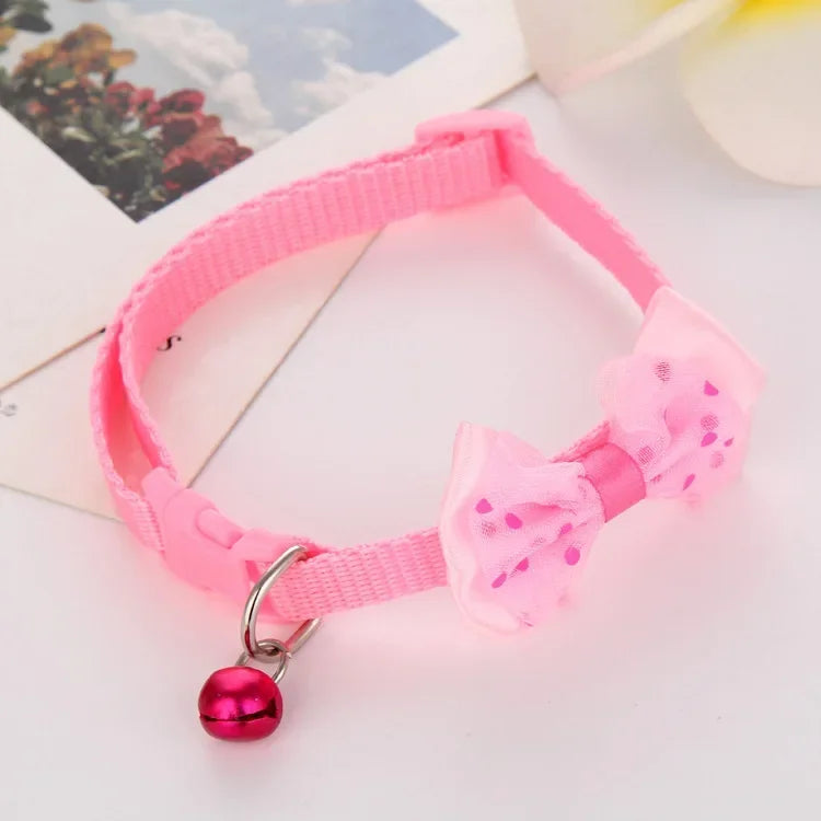 🐱 Cute Bow Cat Collar with Bell