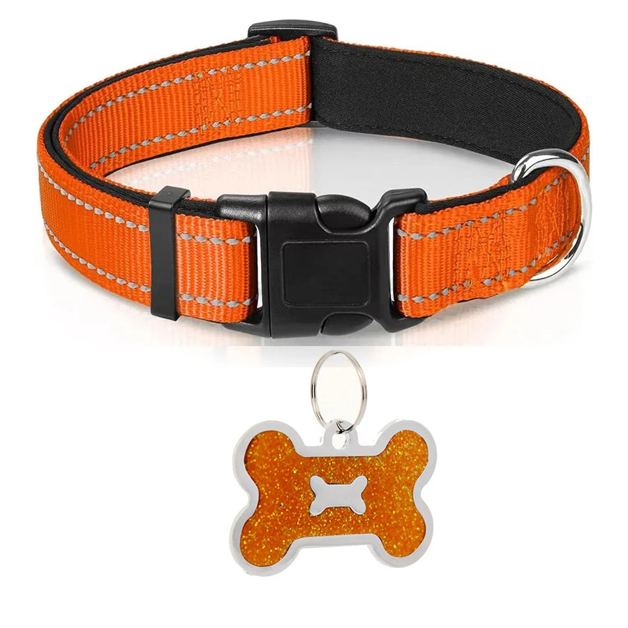 🐶 Soft Padded Reflective Nylon Dog Collar