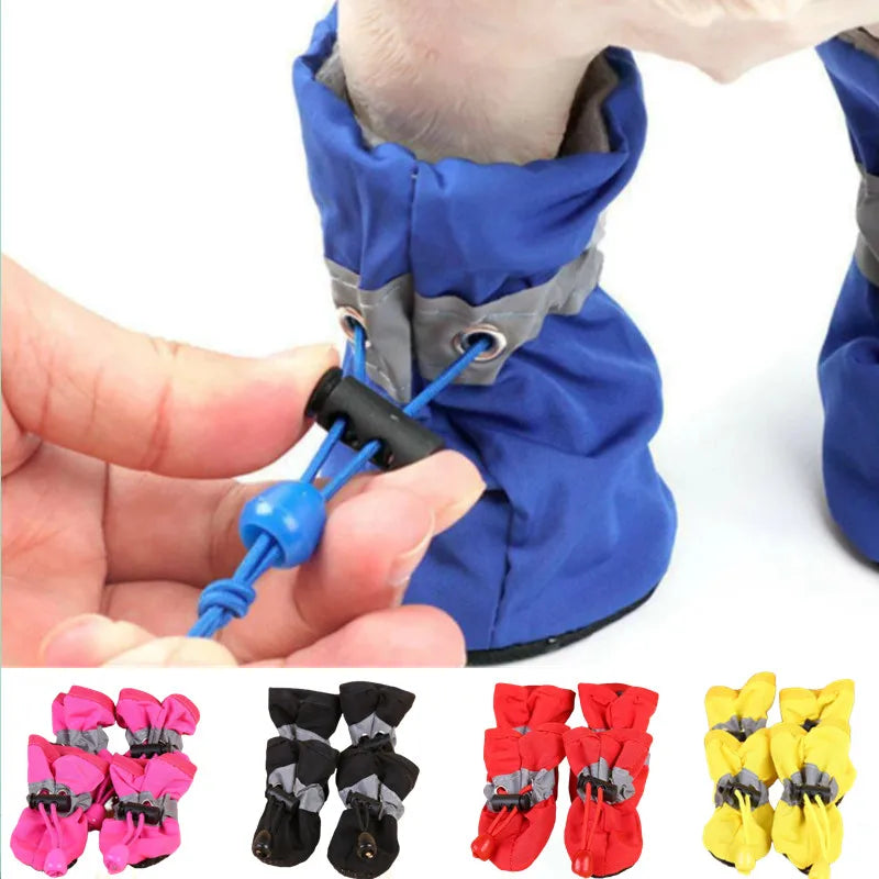 🐾 Waterproof Anti-Slip Pet Dog Shoes (4pcs Set)