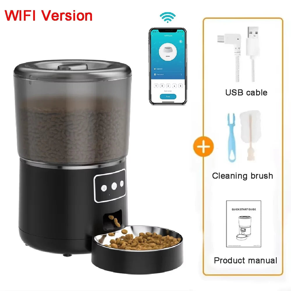 🐾 Automatic Pet Feeder 4L – Smart Timer Tuya Control Food Dispenser for Dogs & Cats