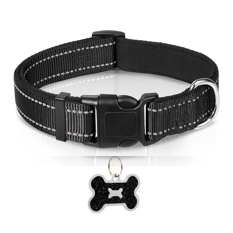 🐶 Soft Padded Reflective Nylon Dog Collar
