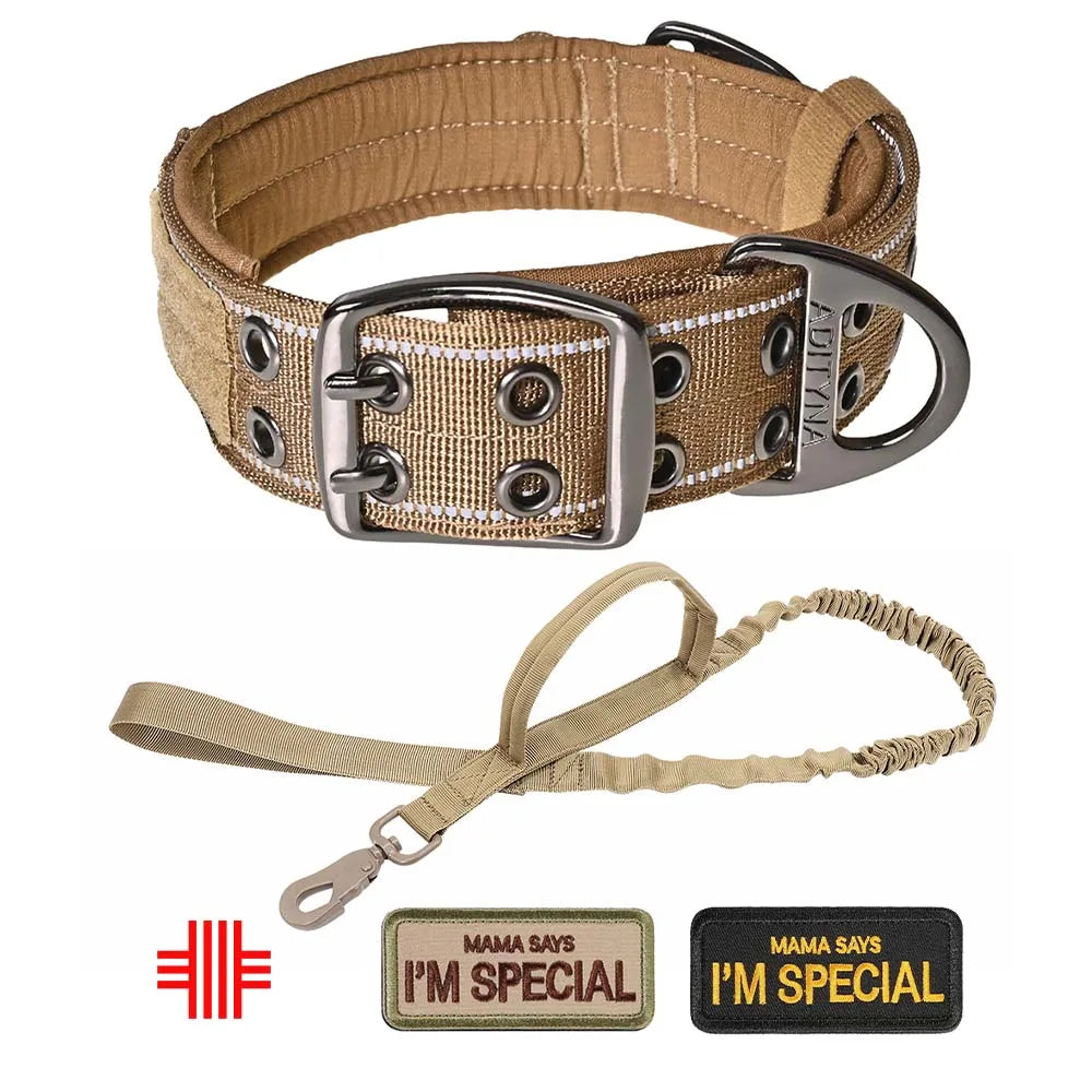 🐕 Erős, fényvisszaverős kutya nyakörv fogantyúval – nagytestű kutyáknak 🐕