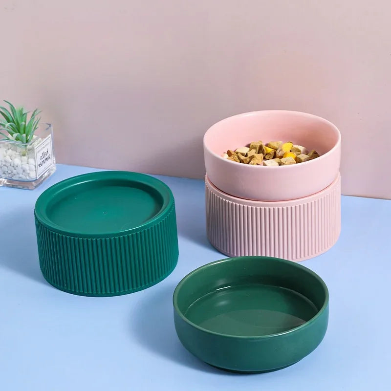 🍽️ Ceramic Elevated Pet Bowl