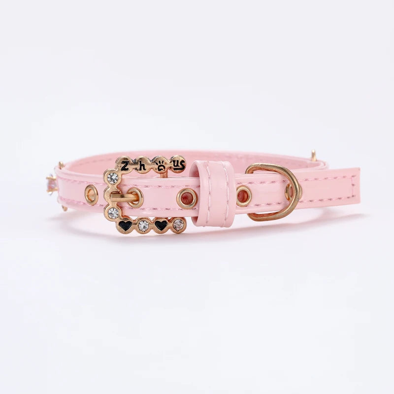 ✨ Fashion Cat Collar with Rhinestones & Pearls