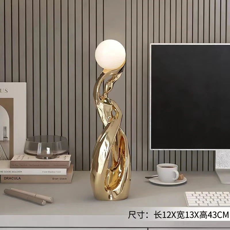 ✨Modern Absztrakt Luminózus Szobor – Nagyméretű Dekoráció Nappaliba, Előszobába, Irodába✨