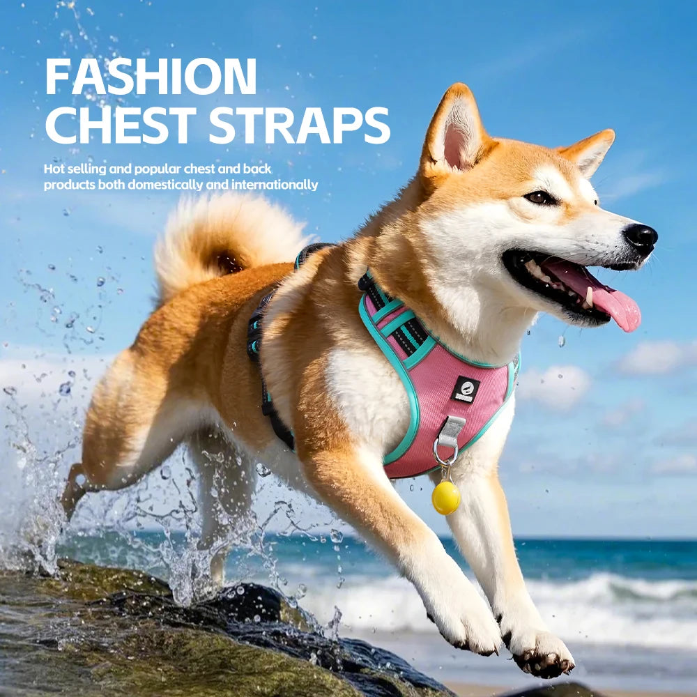 🐕 Escape-Proof Reflective Dog Harness – Breathable Oxford Cloth