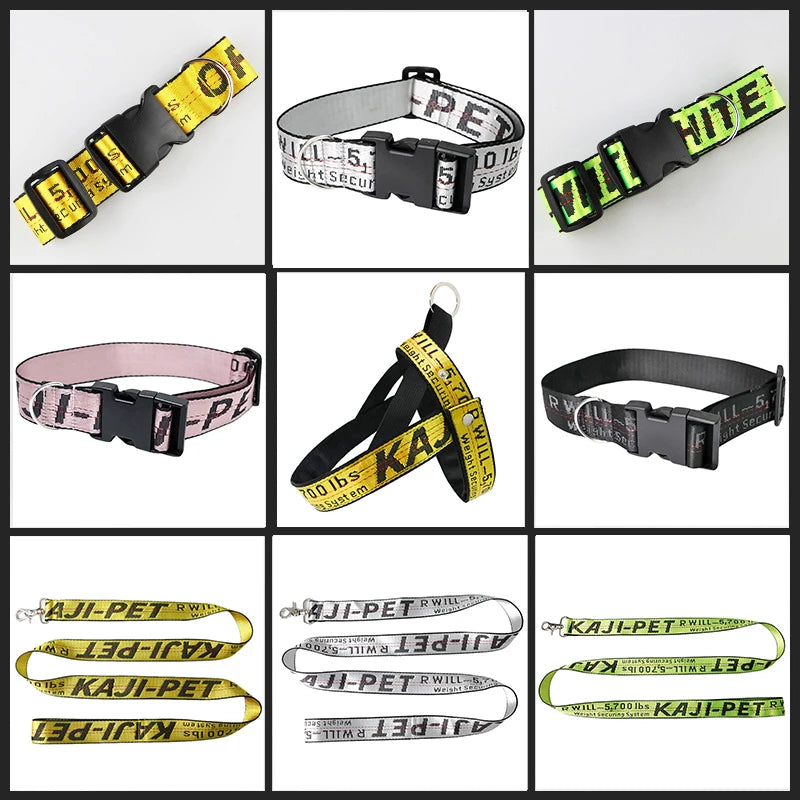 🐕 Fashion Dog Collar, Harness & Leash Set – Safety Explosion-Proof Design