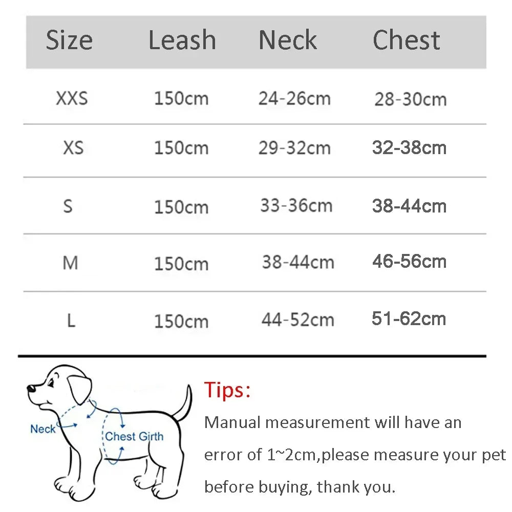 🐶 Dog Harness & Leash Set for Small Dogs and Cats – Adjustable Vest Style