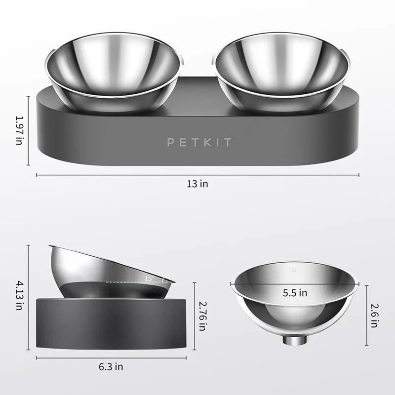 🥣 PETKIT Adjustable Double Feeding Bowl