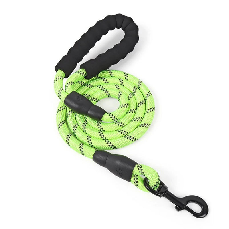 Heavy Duty Braided Rope Dog Leash – Adjustable Slip Lead for Training & Walking