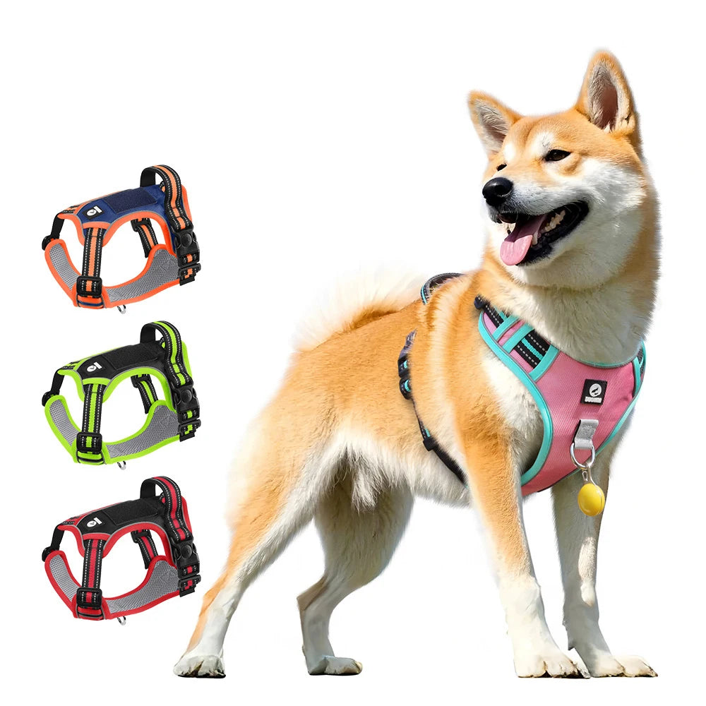 🐕 Escape-Proof Reflective Dog Harness – Breathable Oxford Cloth