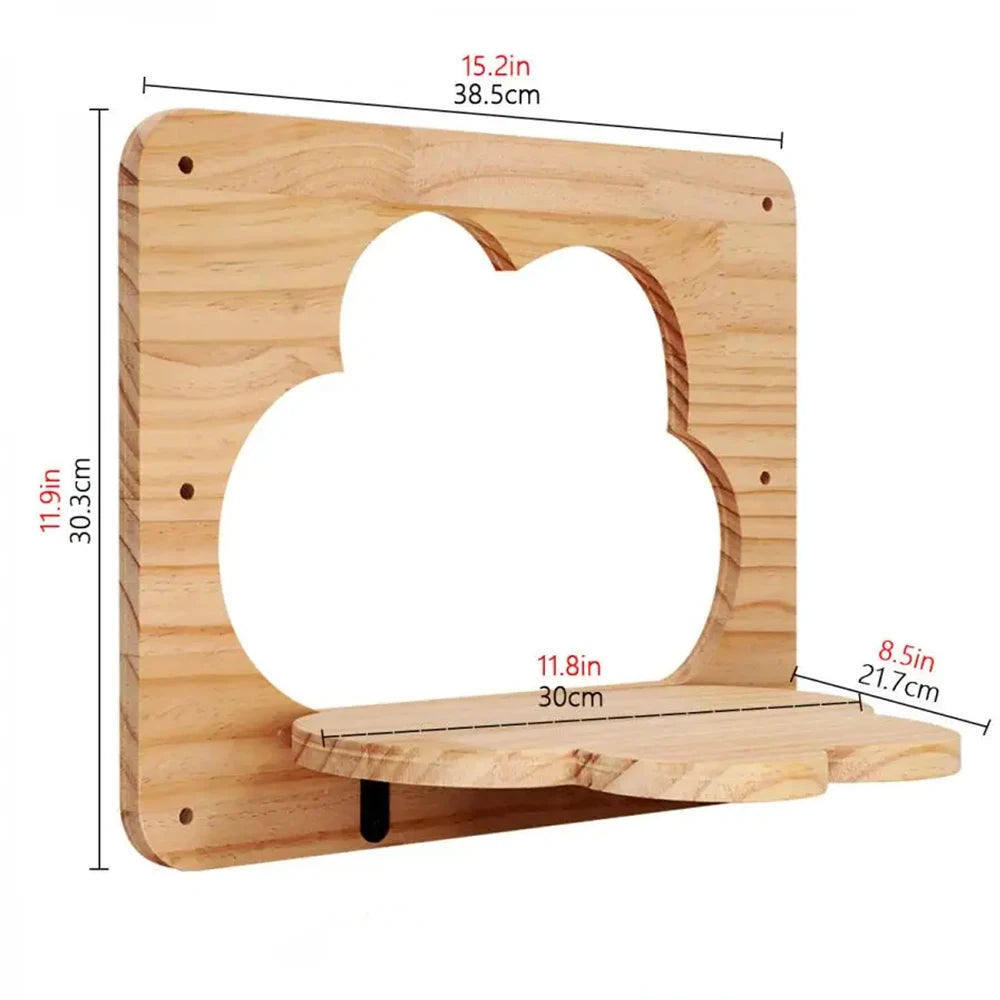 🐱🪵 Kör Alakú Fali Macskabútor – Esztétikus Fa Mászópolc • Strapabíró & Modern Dizájn 🐱🪵