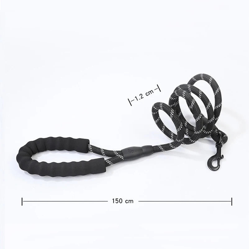Heavy Duty Braided Rope Dog Leash – Adjustable Slip Lead for Training & Walking