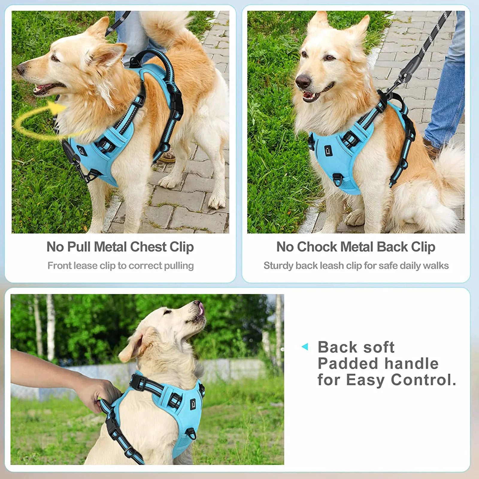 🐕 No Pull Dog Harness – Adjustable Soft Padded Vest with Control Handle