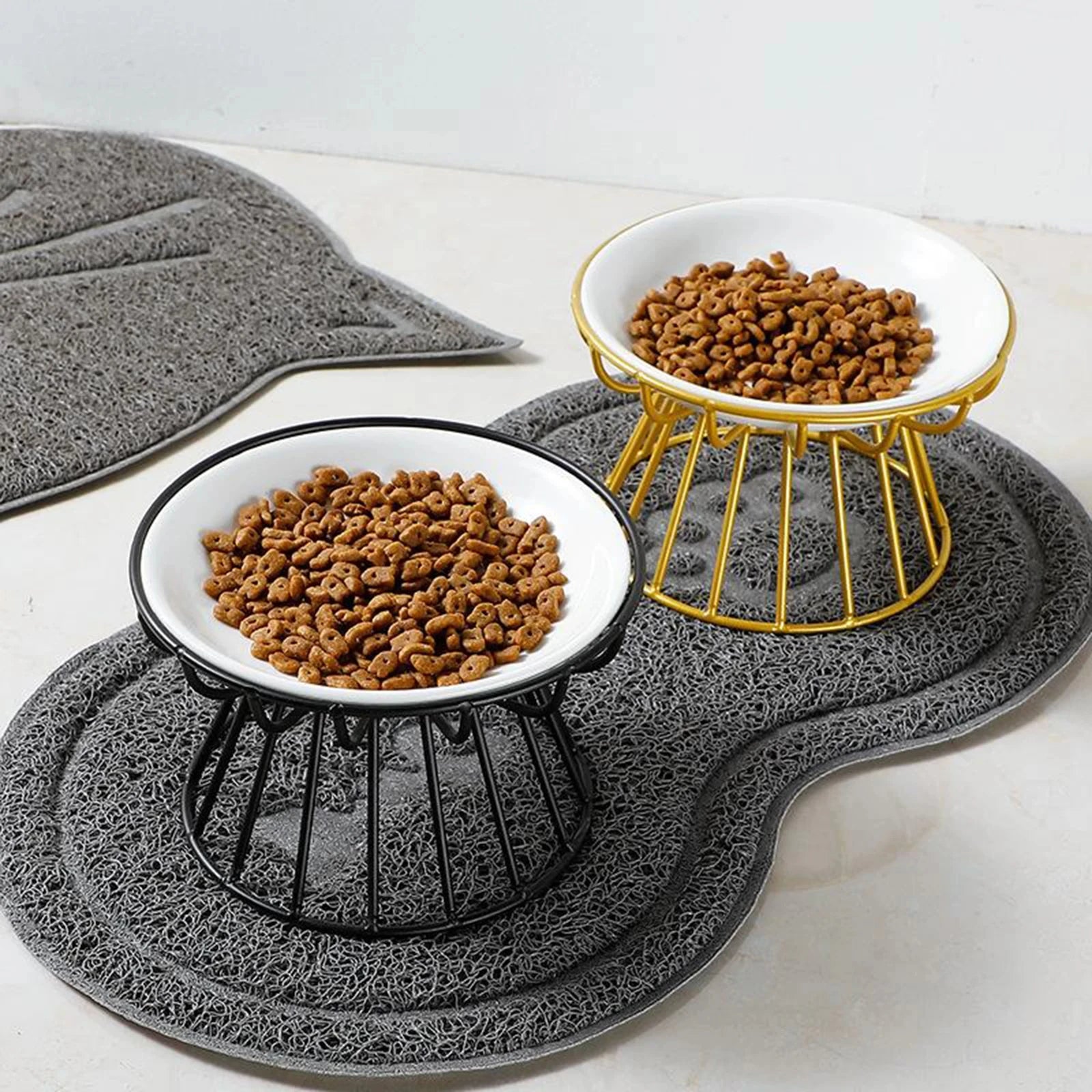 🐾🍽️ Ceramic Raised Pet Bowl – Food & Water Feeder for Cats & Dogs