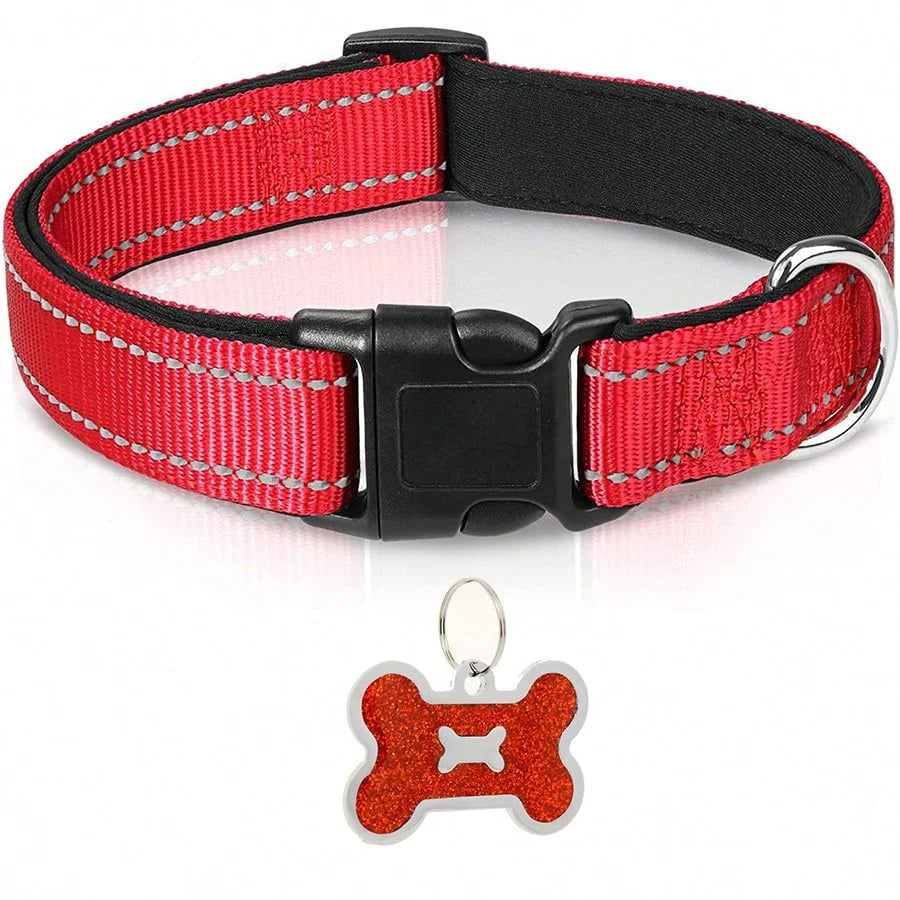 🐶 Soft Padded Reflective Nylon Dog Collar