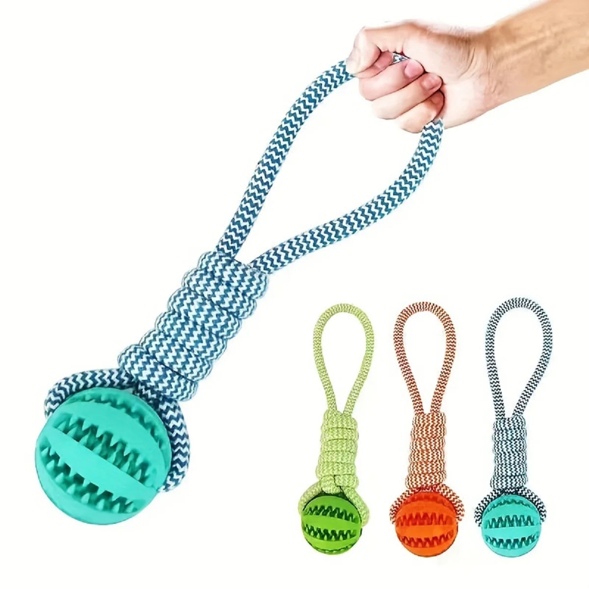 🧶 Interactive Rope & Treat Dispensing Dog Ball