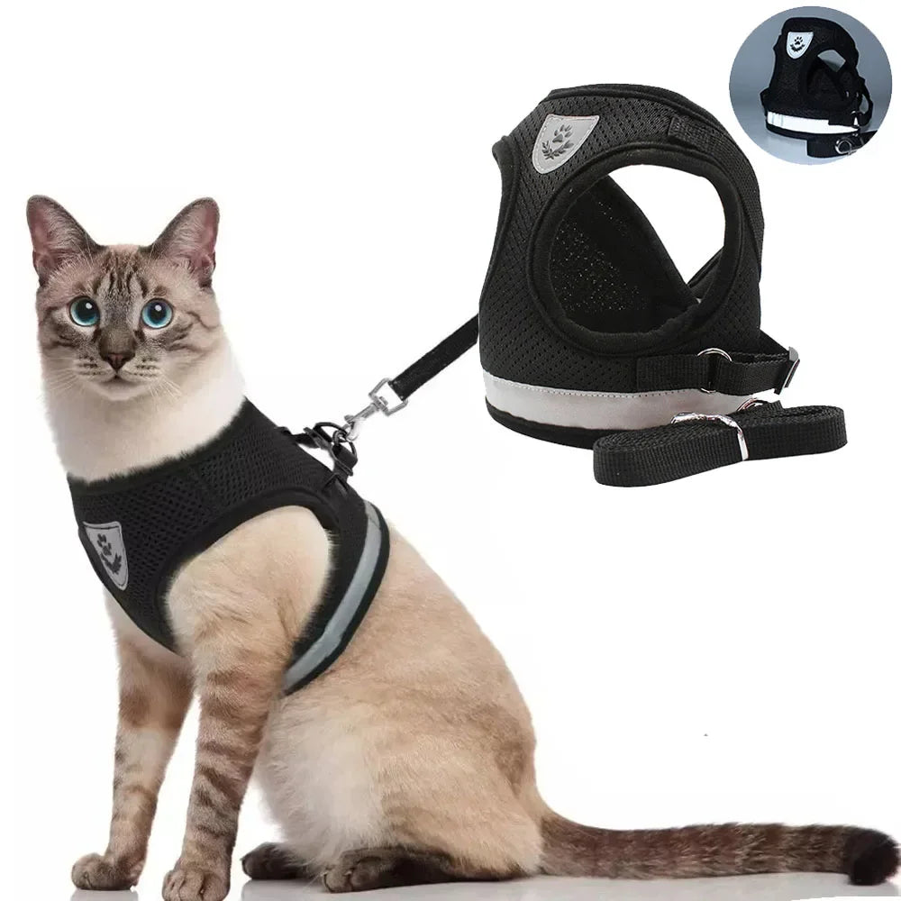 🐾 Cat Harness & Leash Set – Adjustable, Reflective & Escape-Proof
