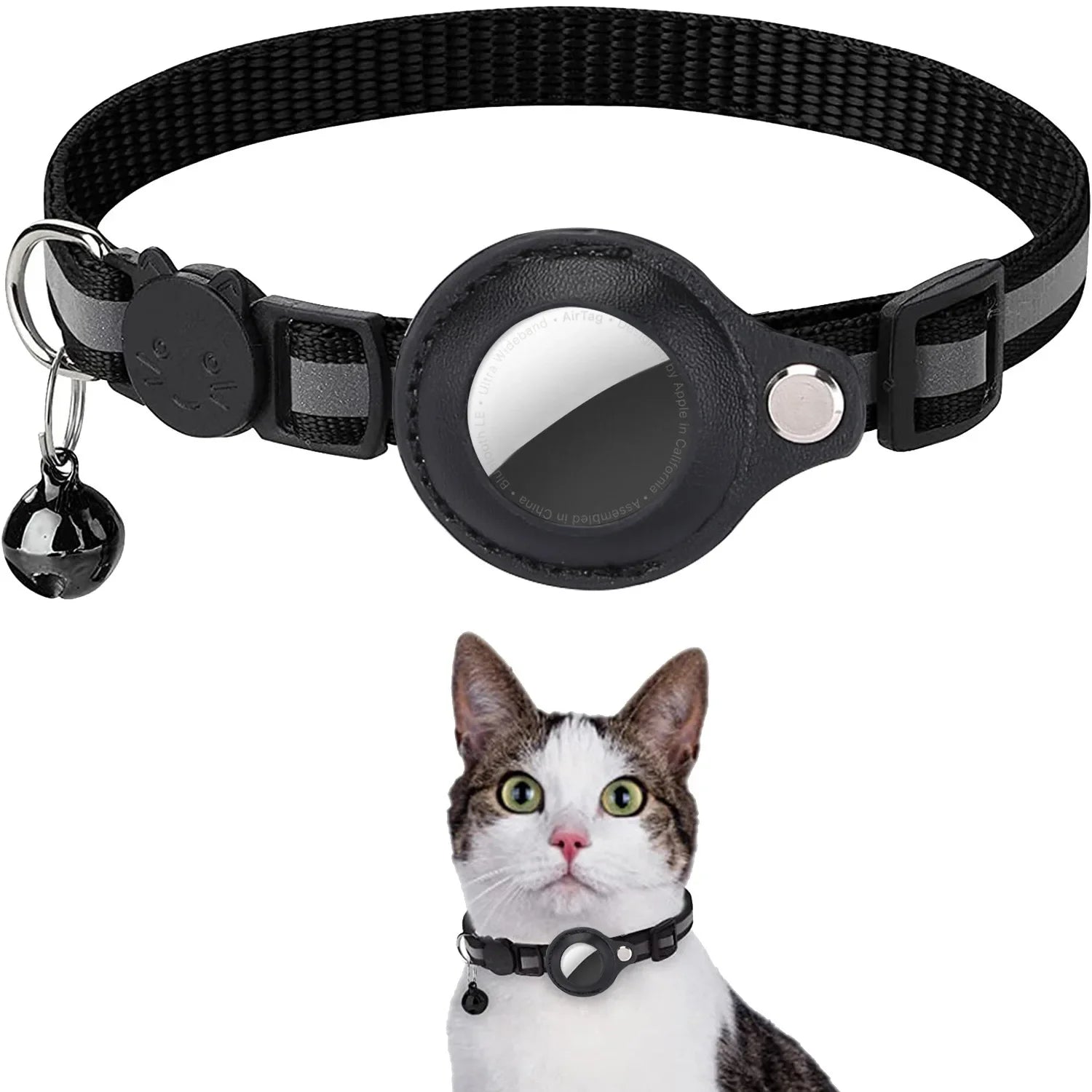 🐾 Cat AirTag Holder Collar – Breakaway & Reflective