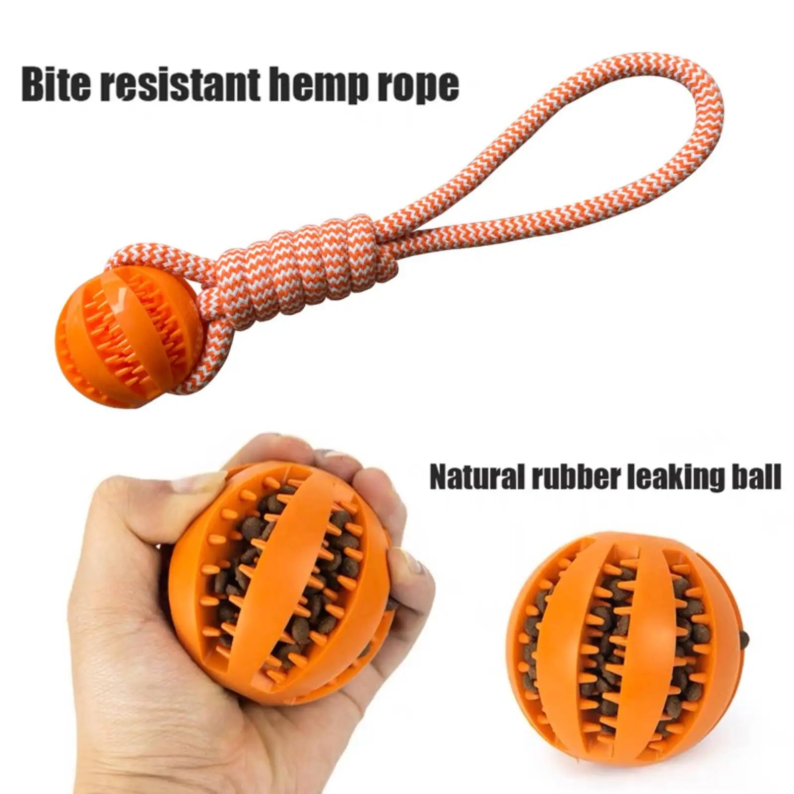 🧶 Interactive Rope & Treat Dispensing Dog Ball
