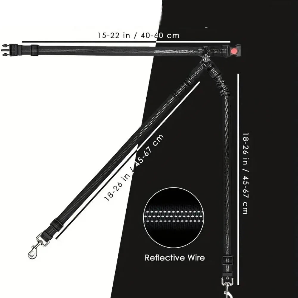 🚗🐶 Double-Headed Dog Safety Harness – Car Headrest Seat Belt