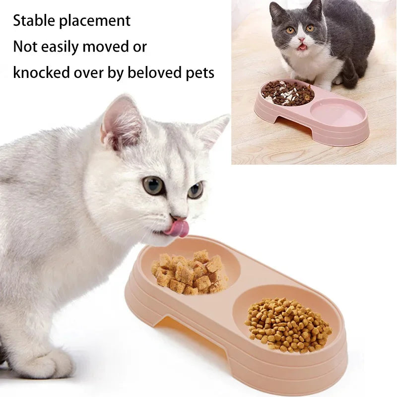 🍬🐾 Macaron Double Pet Bowl – Food & Water Feeder