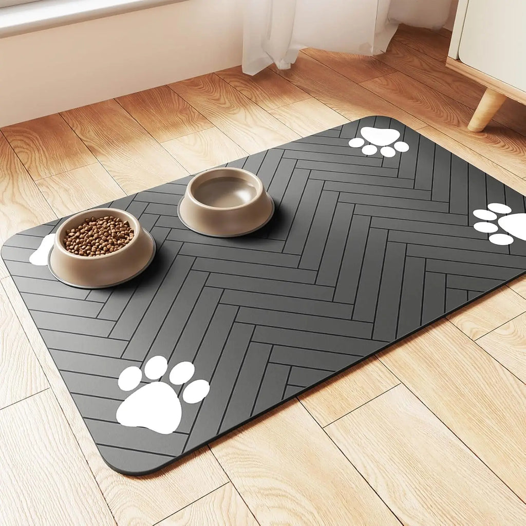 🐾💧 Absorbent Pet Feeding Mat – Waterproof Bowl Placemat