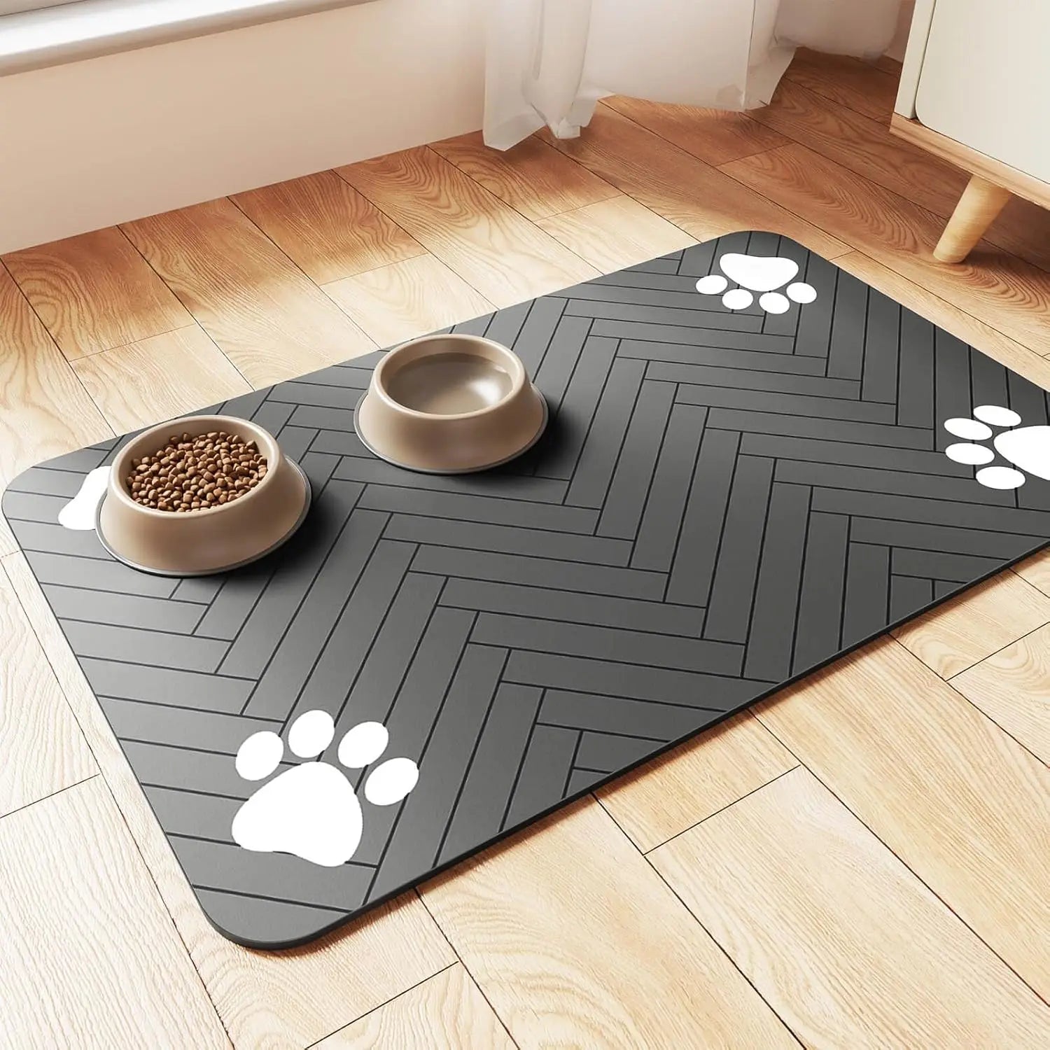 🐾💧 Absorbent Pet Feeding Mat – Waterproof Bowl Placemat