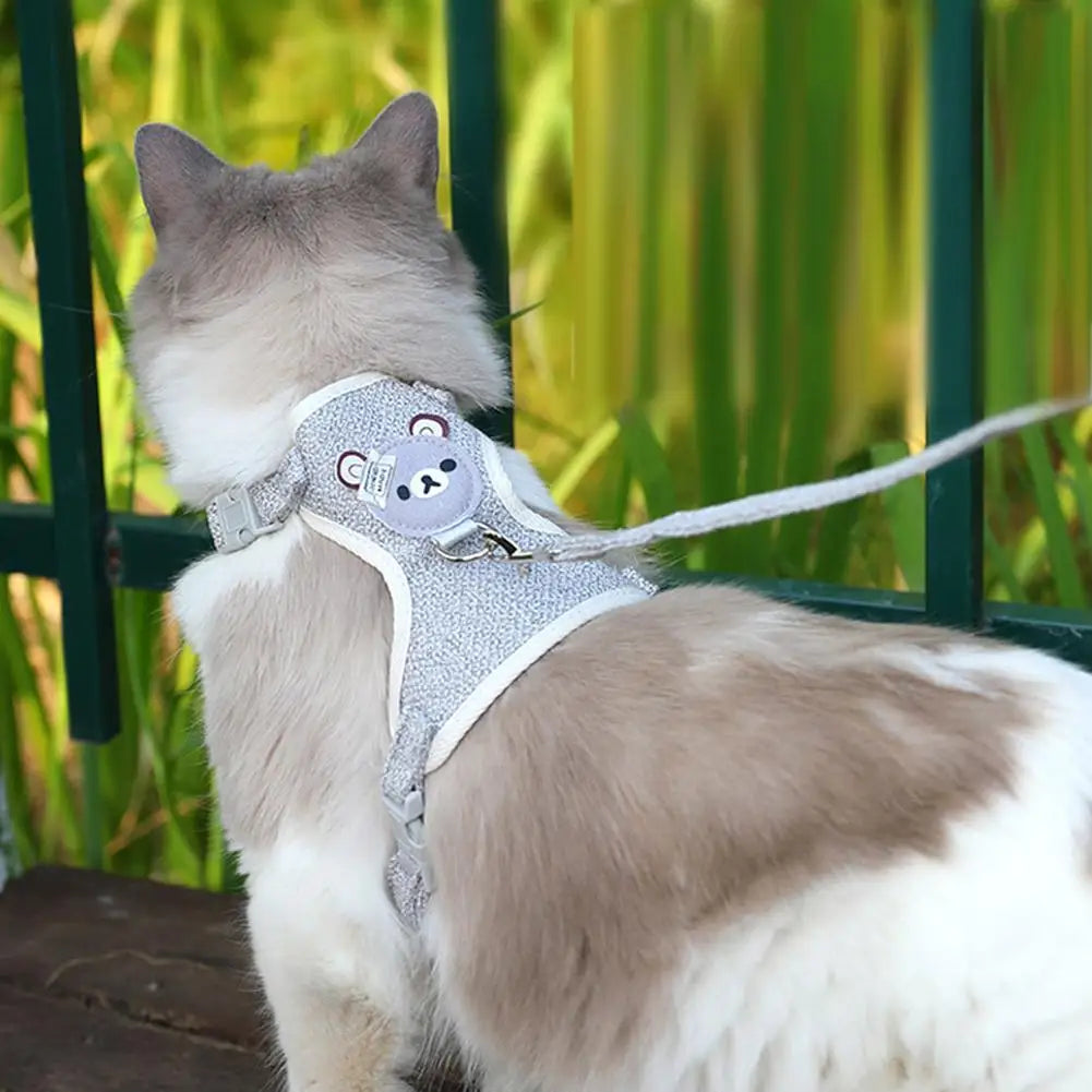 🐾 Cat Harness with Leash – Cute Vest Style