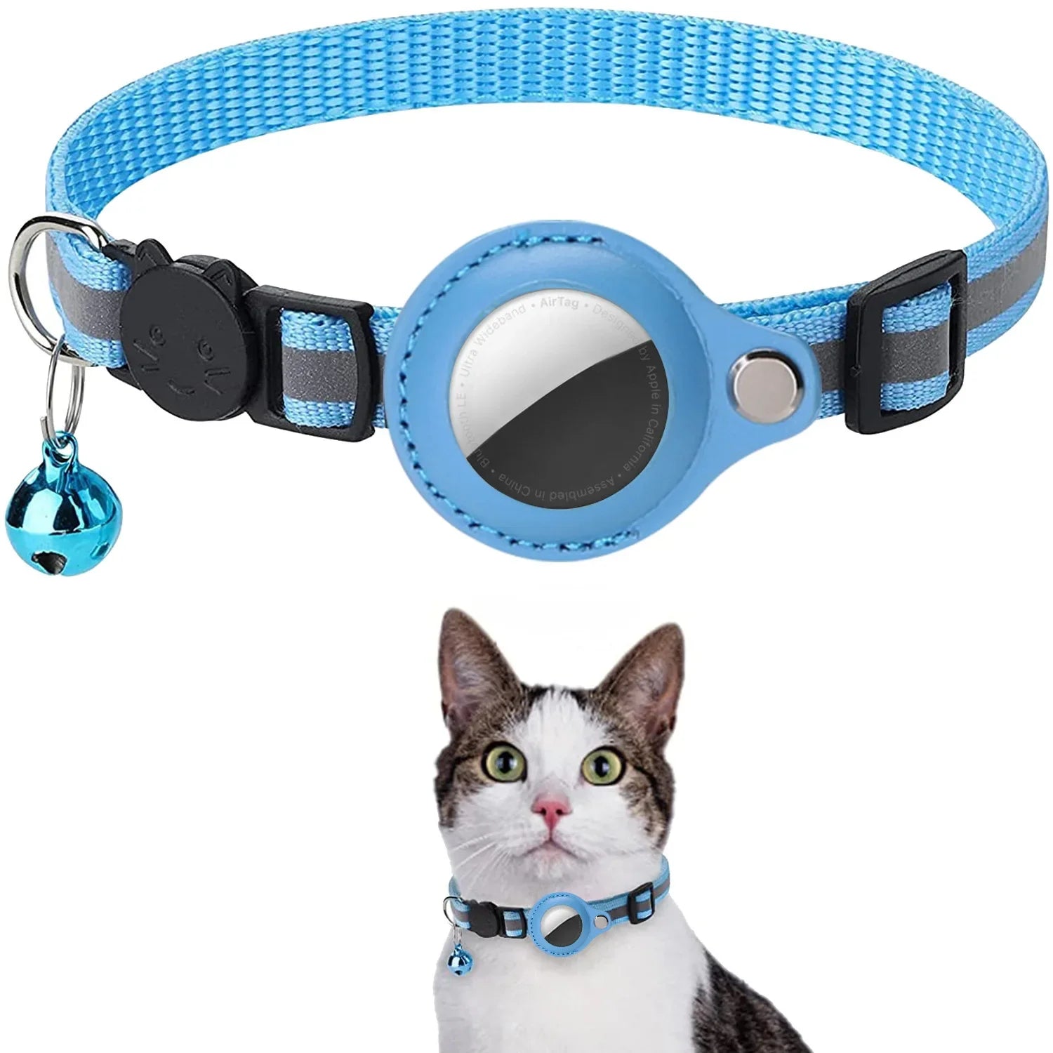 🐾 Cat AirTag Holder Collar – Breakaway & Reflective