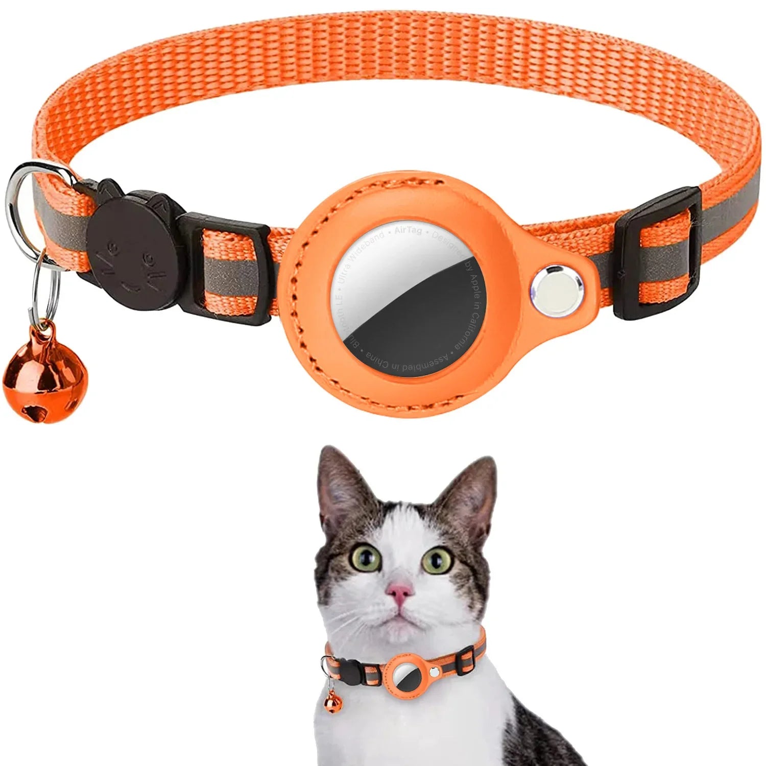 🐾 Cat AirTag Holder Collar – Breakaway & Reflective