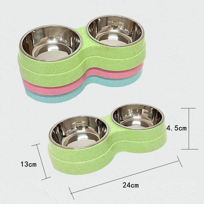 🥣Double Stainless Steel Pet Bowl Set