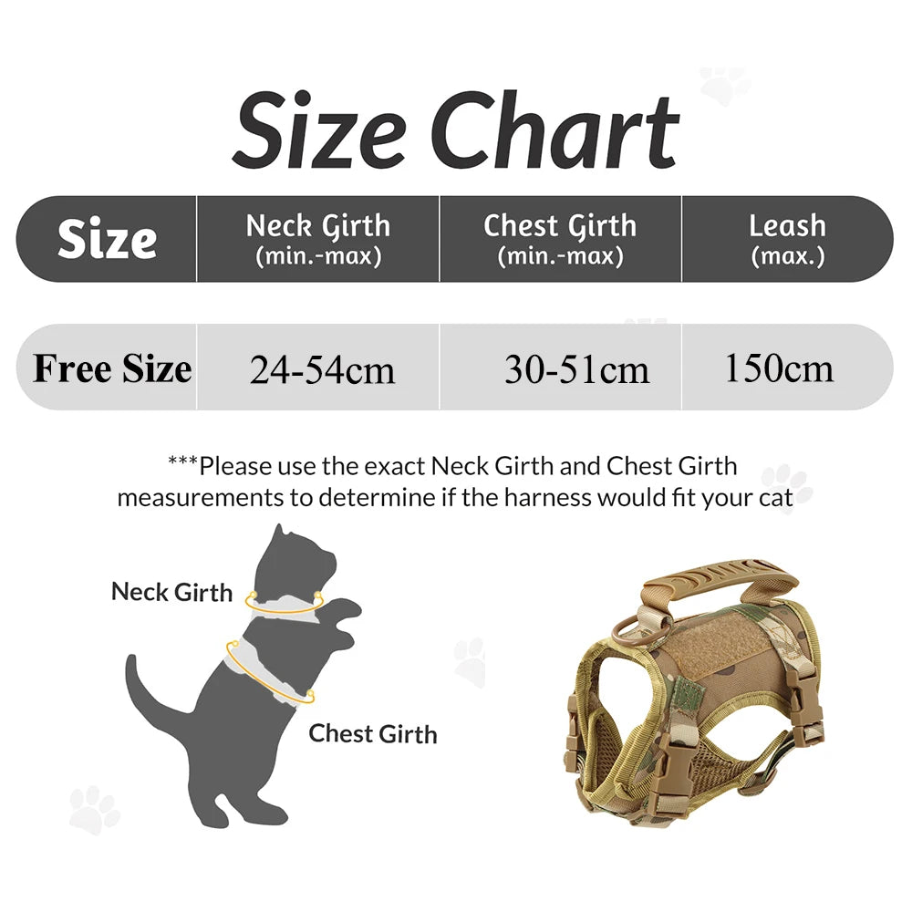 🐾 Tactical Cat Harness and Leash Set