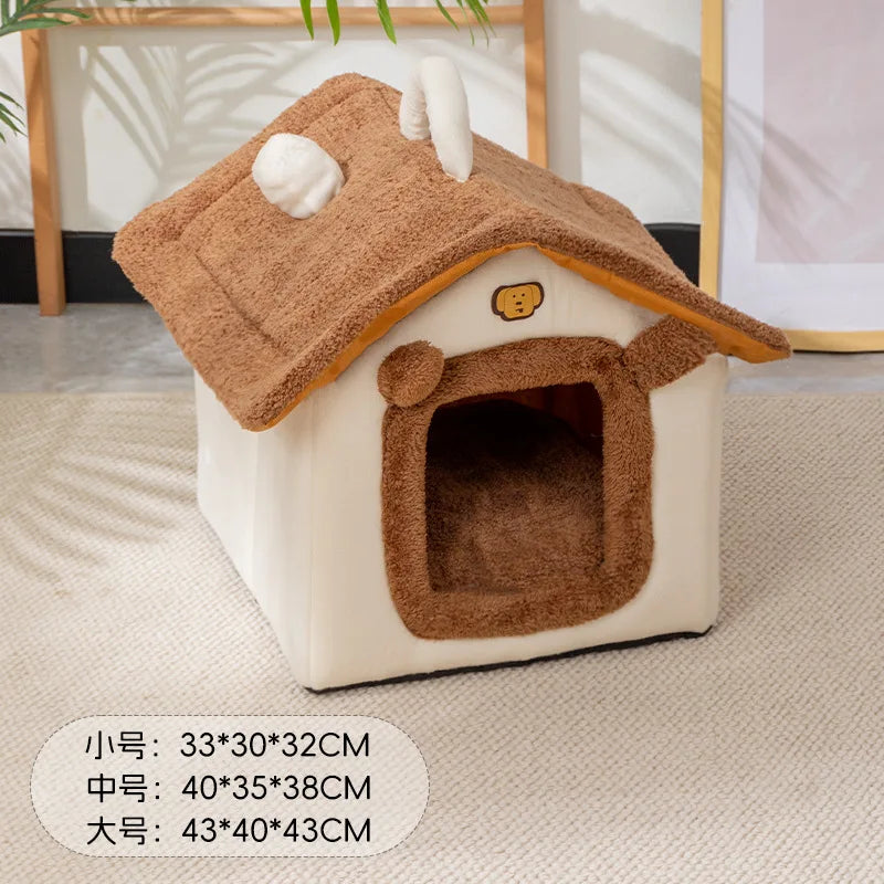 Extra Puha Melegítő Kisállat Fekhely – Zárt, Biztonságos Kuckó 🌙