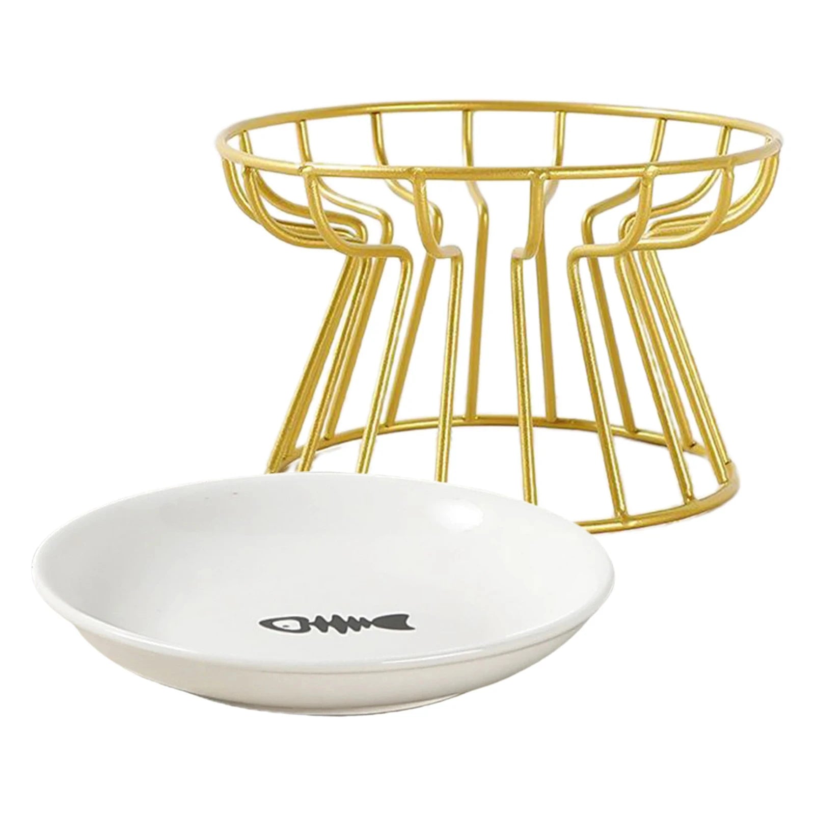 🐾🍽️ Ceramic Raised Pet Bowl – Food & Water Feeder for Cats & Dogs