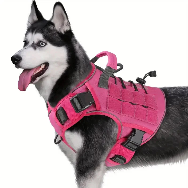 🐕 Tactical Dog Harness for Large Dogs – No Pull & Military Style