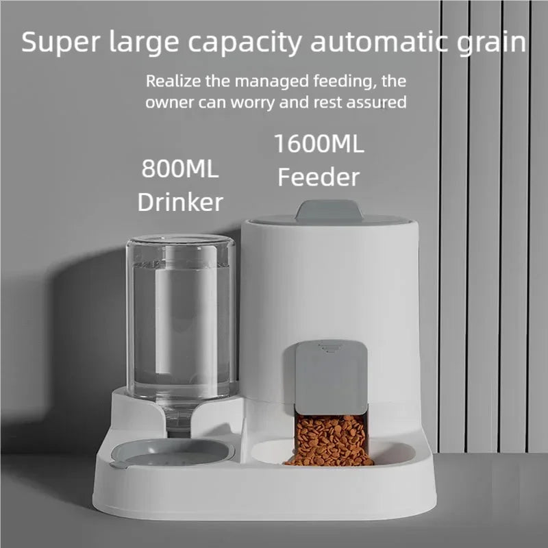 🐶🐱 Automatic Pet Feeder and Water Dispenser – Two-in-One Bowl (Large Capacity)