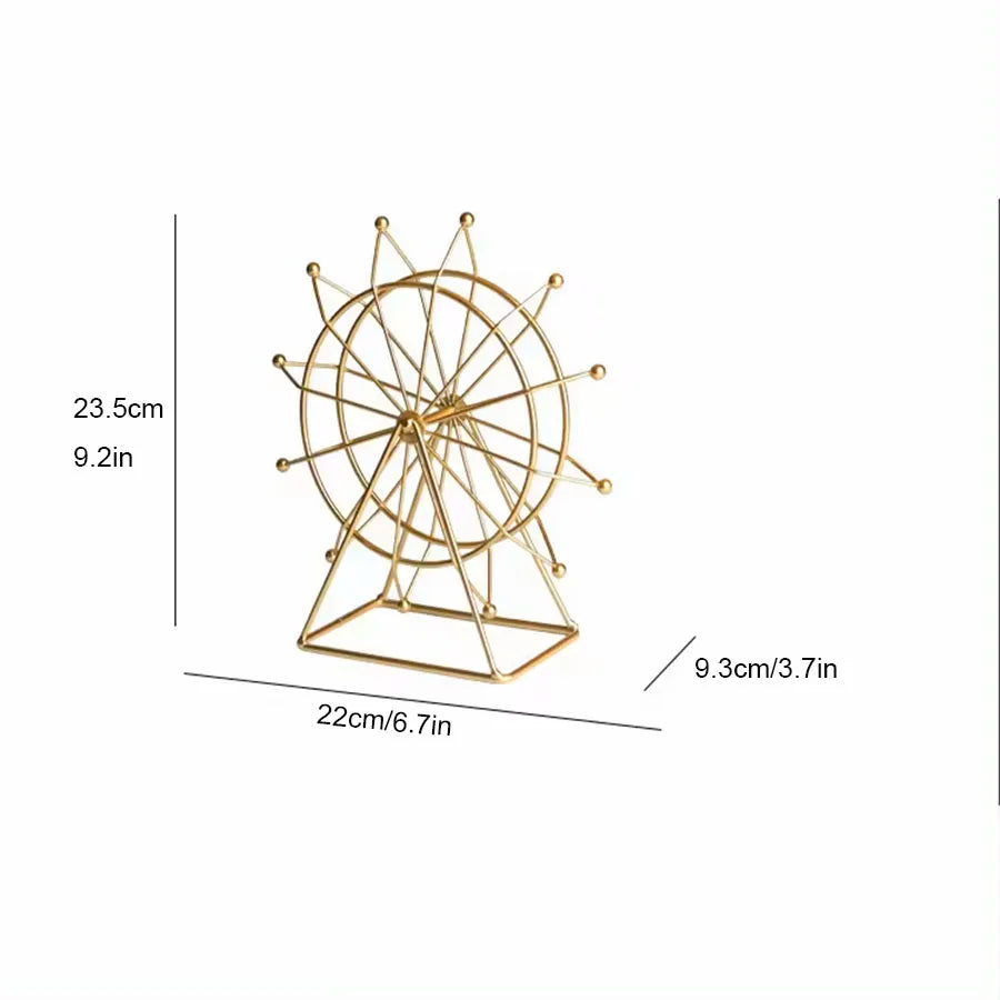 ✨Golden Ferris Wheel Home Decor – Modern Arany Dísz, Polcdísz, Elegáns Otthoni Dekoráció✨
