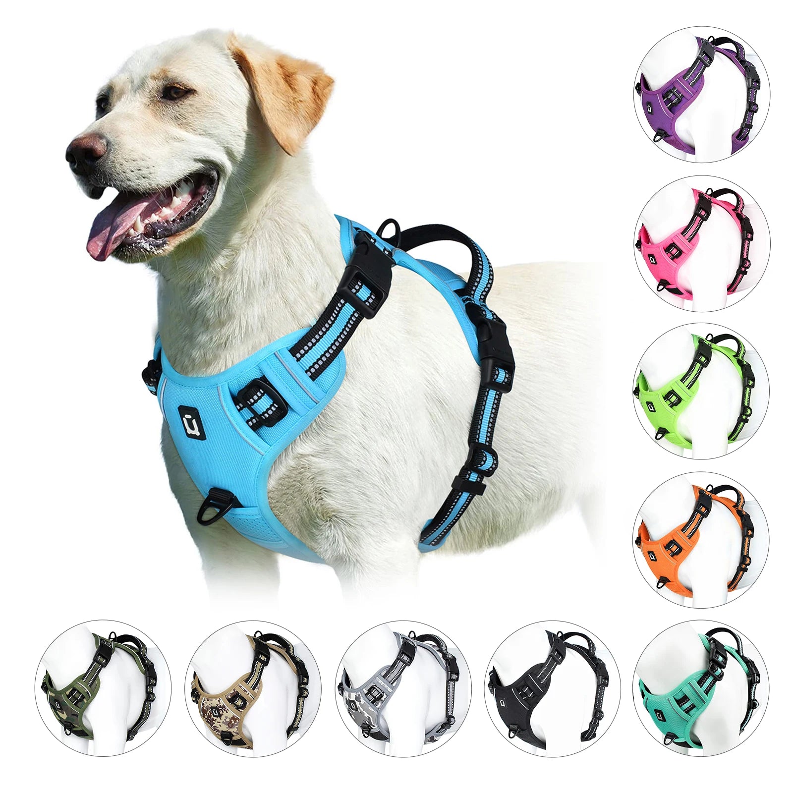 🐕 No Pull Dog Harness – Adjustable Soft Padded Vest with Control Handle