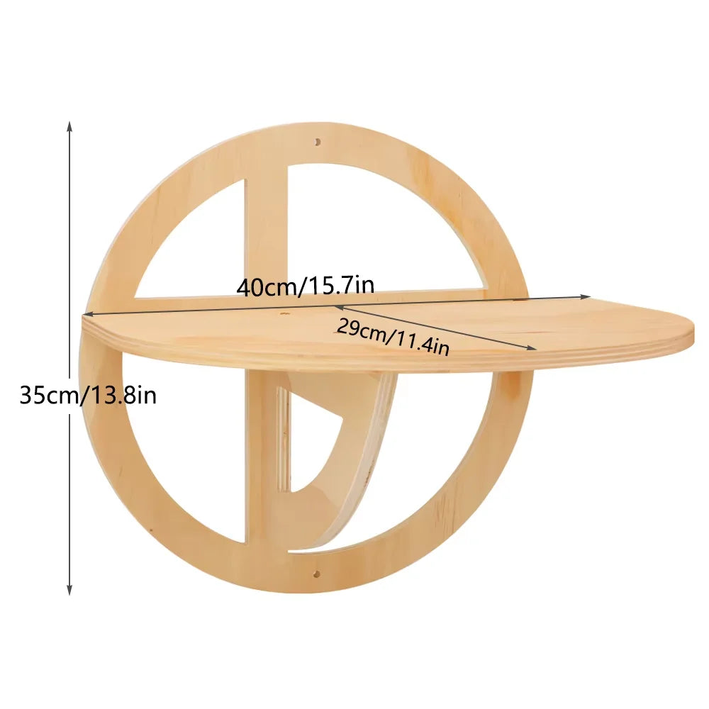 🐱🪵 Kör Alakú Fali Macskabútor – Esztétikus Fa Mászópolc • Strapabíró & Modern Dizájn 🐱🪵