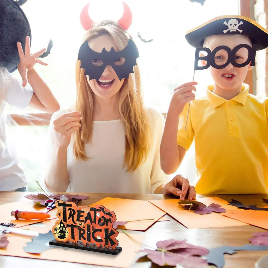 🎃 Kreatív Halloween Fa Dekoráció – Asztali Dísz Készlet (Happy Halloween)🎃