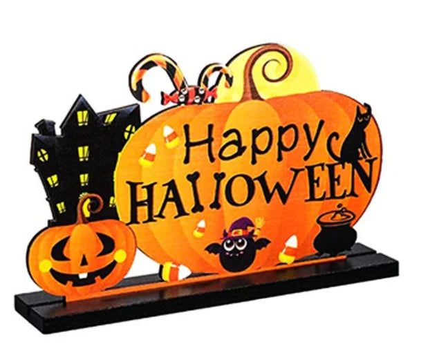 🎃 Kreatív Halloween Fa Dekoráció – Asztali Dísz Készlet (Happy Halloween)🎃
