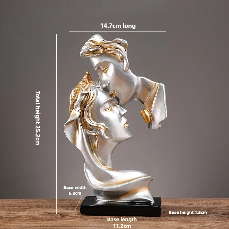 ✨ Elegáns Modern Díszszobor – Arany / Champagne – Romantikus Kézszobor✨