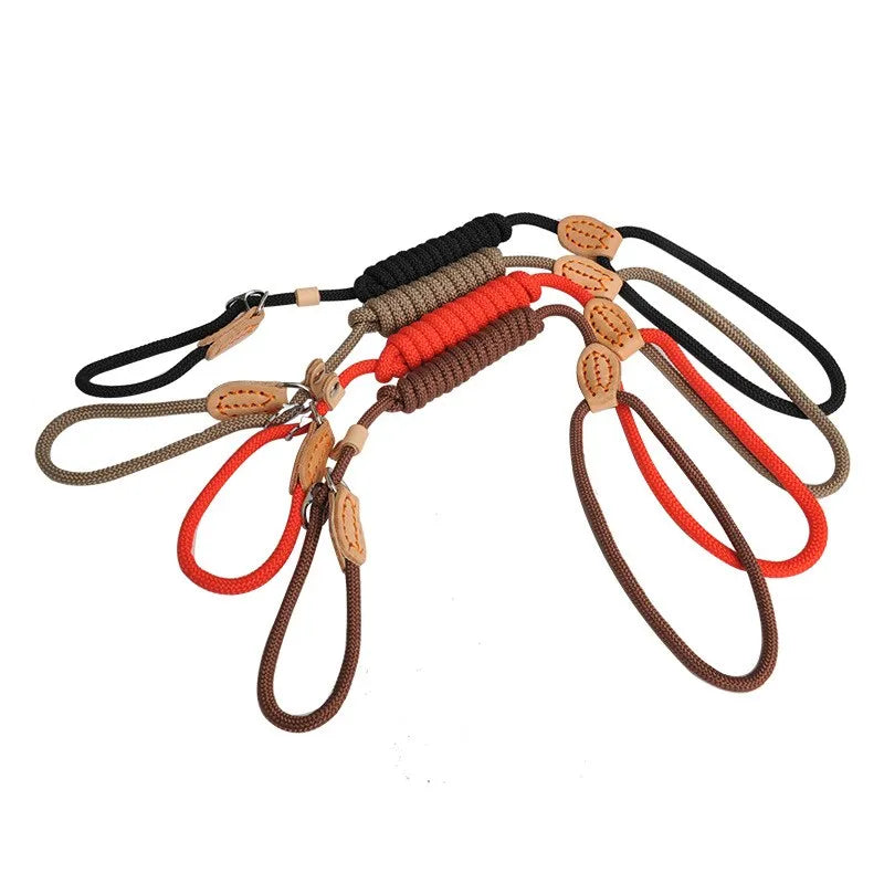 Heavy Duty Slip Rope Dog Leash – Adjustable Braided Nylon Training Lead for Medium & Large Dogs