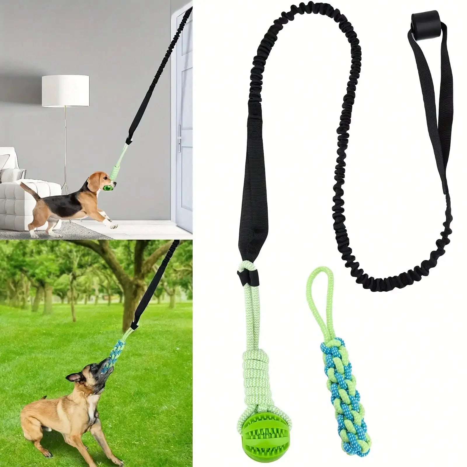 🪢 3PCS Dog Rope & Ball Toy Set