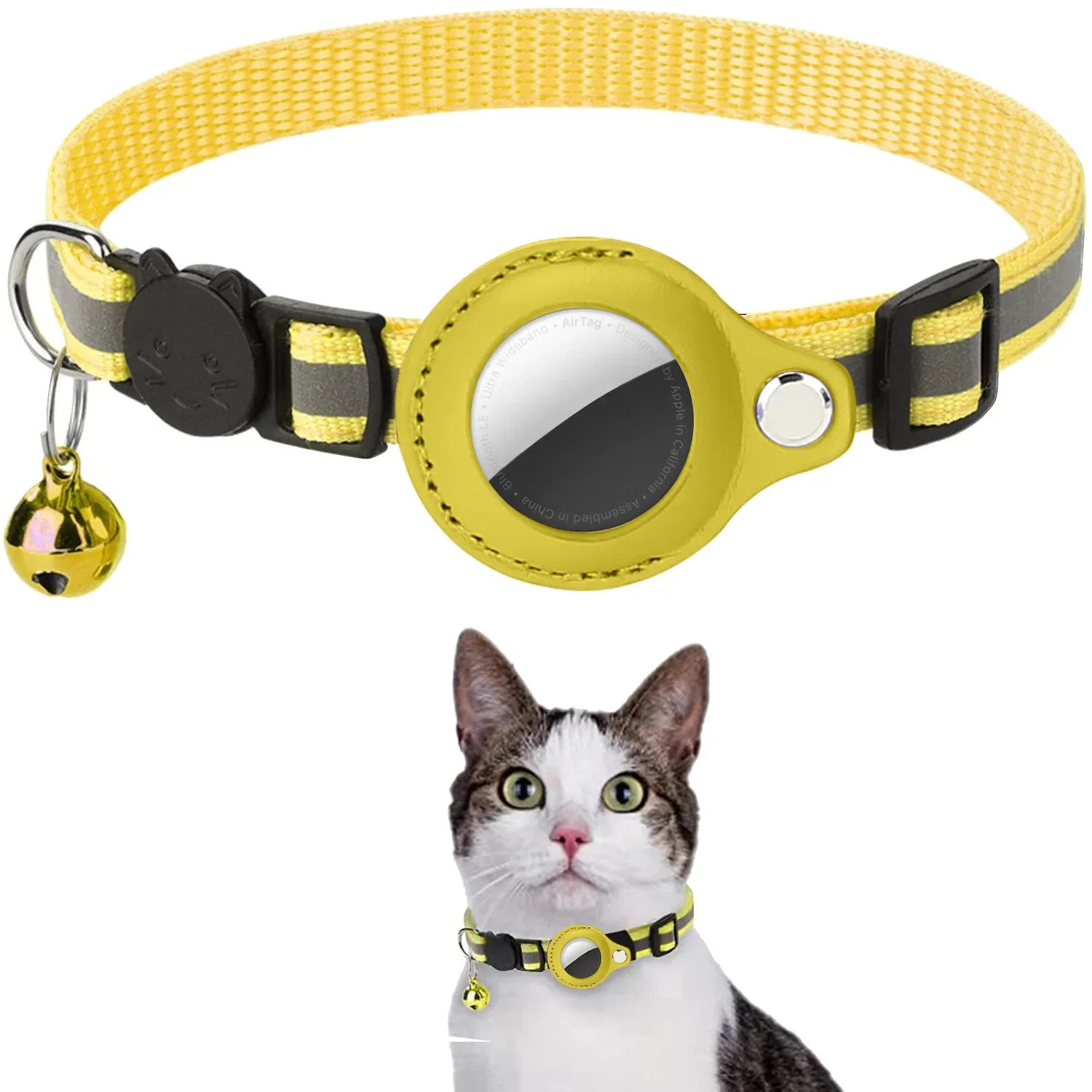 🐾 Cat AirTag Holder Collar – Breakaway & Reflective